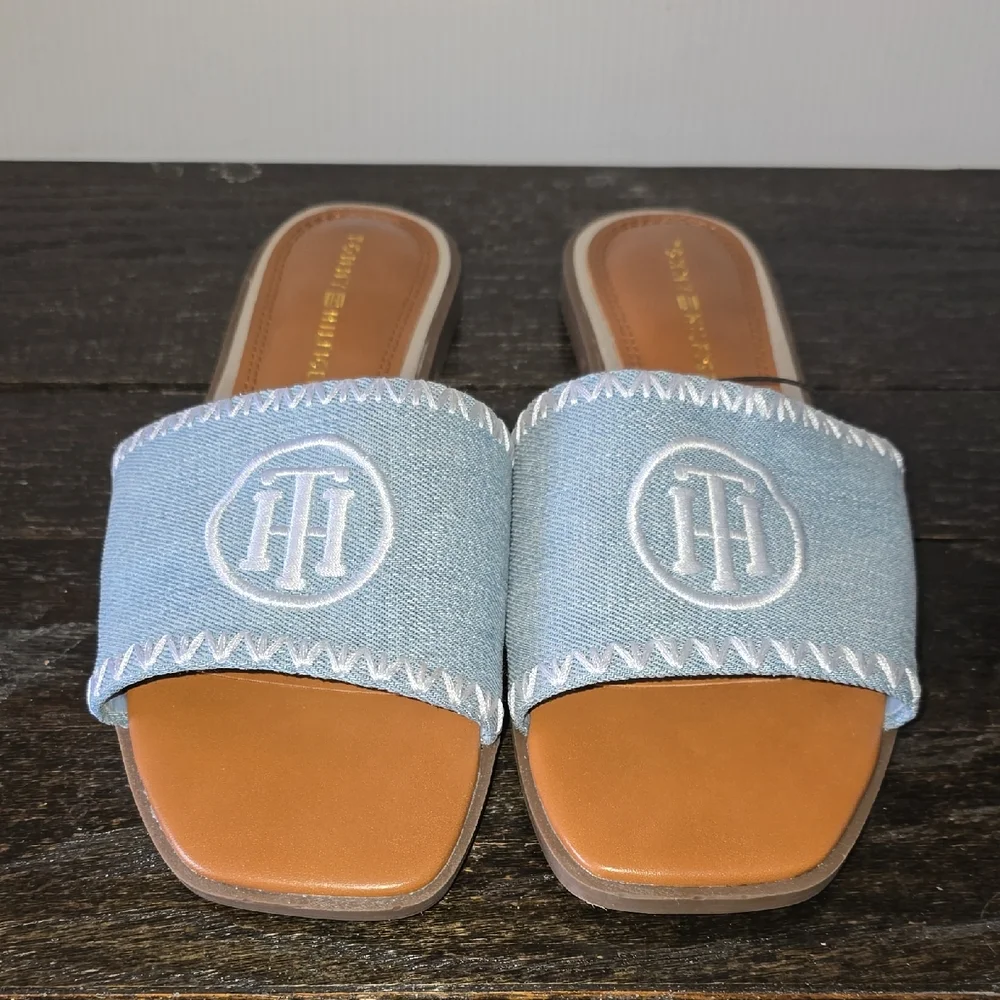 Tommy Hilfiger Women's Blue Slide Sandals - Picture 1 of 10